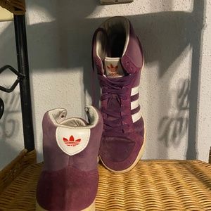 Purple Velvet Adidas Sneakers